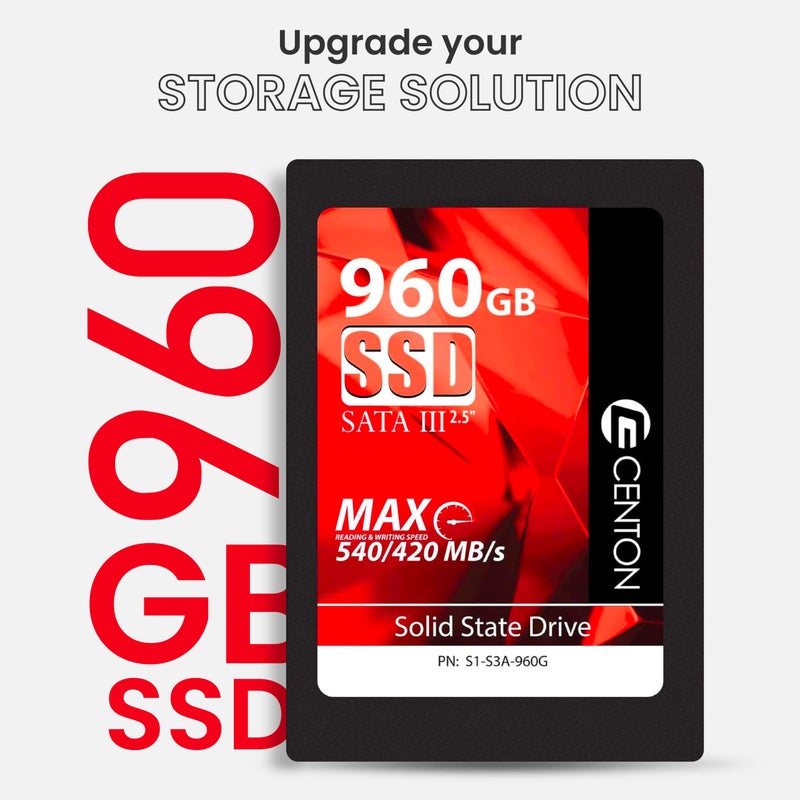 Centon MP Essential 960 GB SSD SATA III 2.5 Solid State Drive (S1-S3A-960G) - Image 2